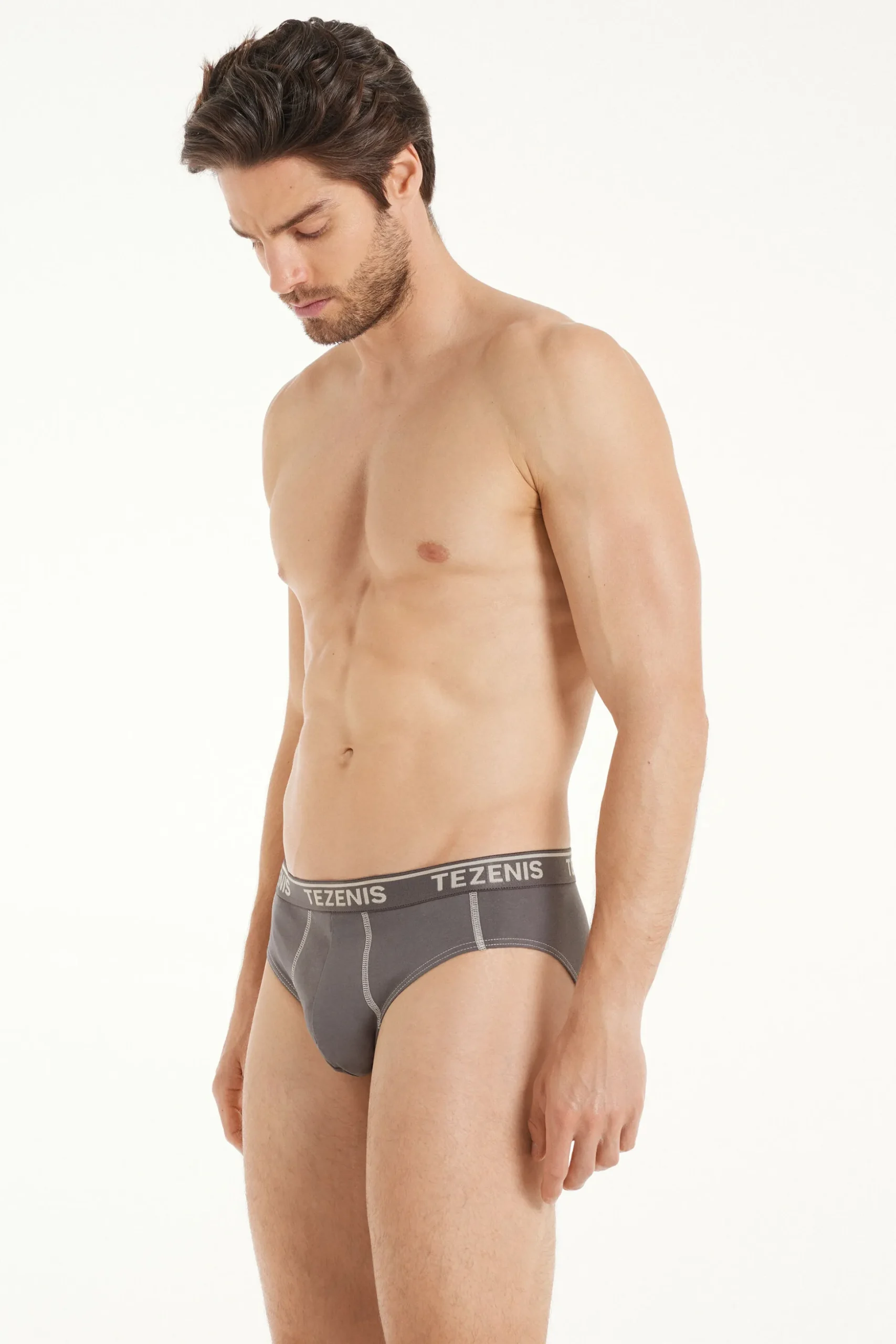 Cotton Logo Briefs With Contrasting Trim - Briefs - Men | Tezenis