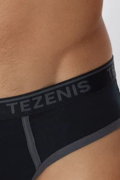 Cotton Logo Briefs With Contrasting Edging - Briefs - Men | Tezenis