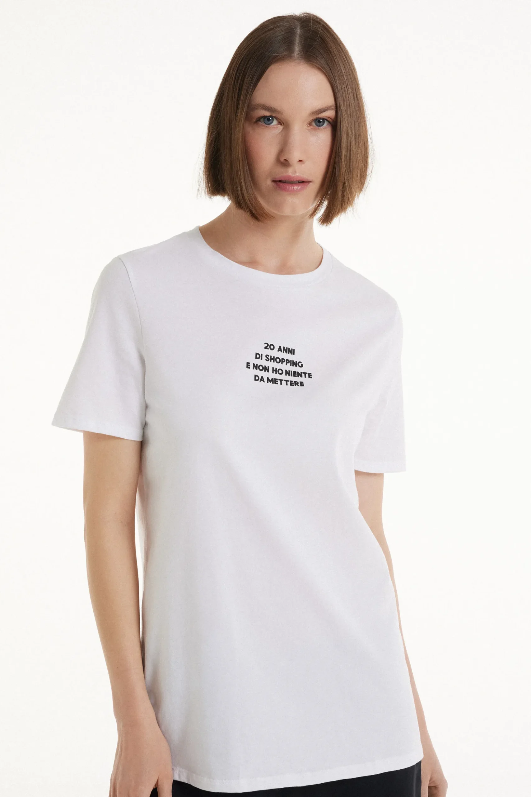Cotton Printed T-shirt - Short-Sleeved Tops - Women | Tezenis