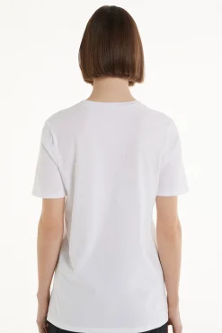 Cotton Printed T-shirt - Short-Sleeved Tops - Women | Tezenis