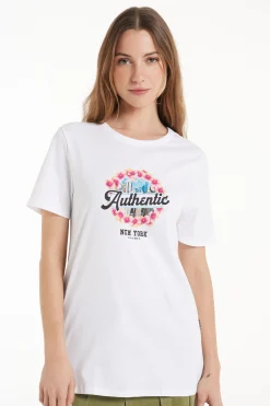 Cotton Printed T-shirt - Short-Sleeved Tops - Women | Tezenis