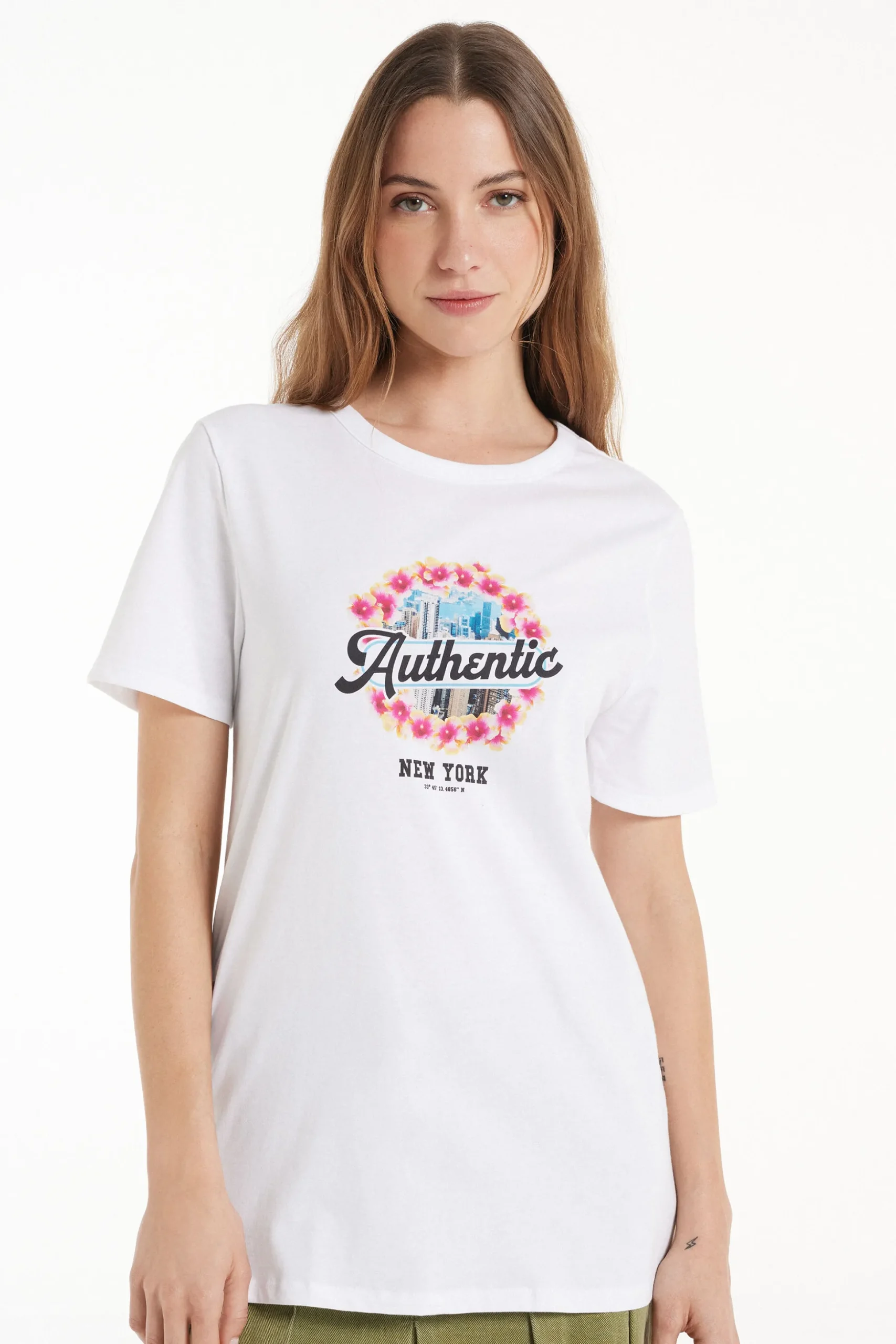 Cotton Printed T-shirt - Short-Sleeved Tops - Women | Tezenis