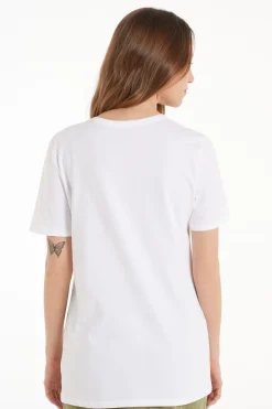 Cotton Printed T-shirt - Short-Sleeved Tops - Women | Tezenis