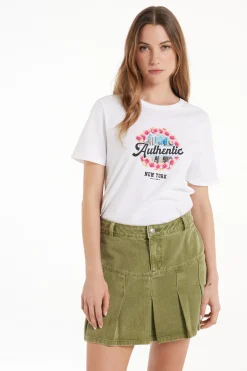 Cotton Printed T-shirt - Short-Sleeved Tops - Women | Tezenis