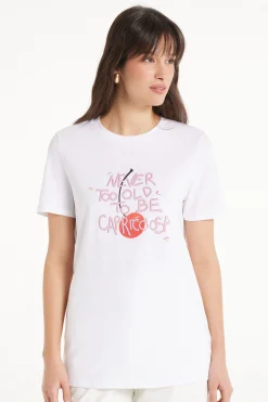 Cotton Printed T-shirt - Short-Sleeved Tops - Women | Tezenis