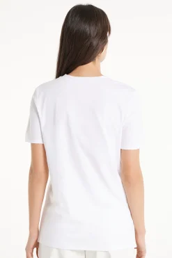Cotton Printed T-shirt - Short-Sleeved Tops - Women | Tezenis