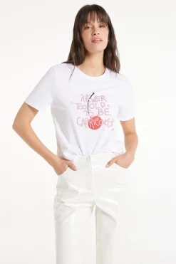 Cotton Printed T-shirt - Short-Sleeved Tops - Women | Tezenis