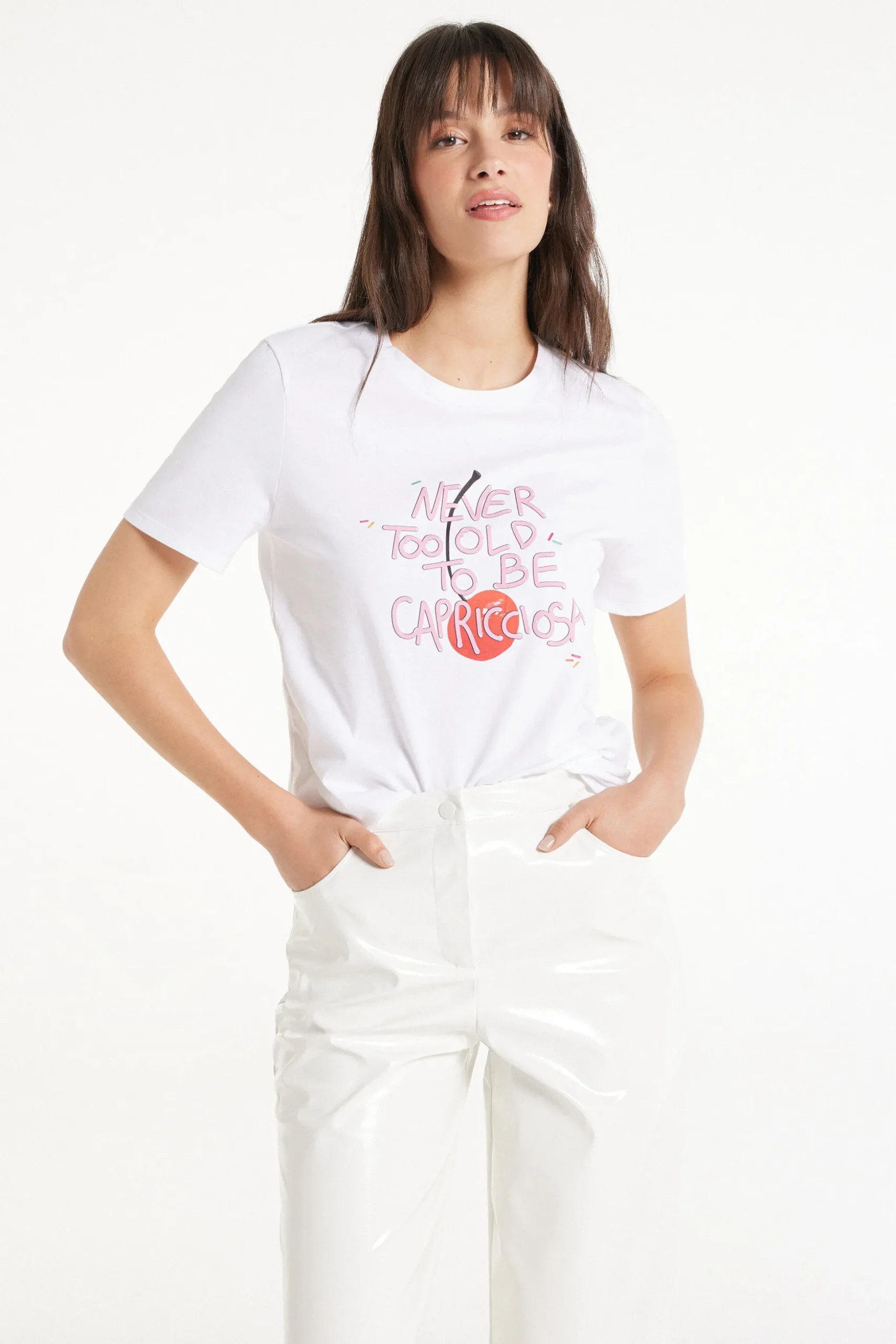 Cotton Printed T-shirt - Short-Sleeved Tops - Women | Tezenis