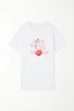Cotton Printed T-shirt - Short-Sleeved Tops - Women | Tezenis