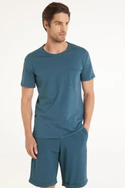 Cotton T-Shirt With Breast Pocket - T-Shirts - Men | Tezenis