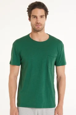 Cotton T-Shirt With Breast Pocket - T-Shirts - Men | Tezenis