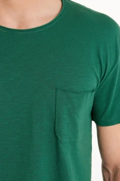 Cotton T-Shirt With Breast Pocket - T-Shirts - Men | Tezenis