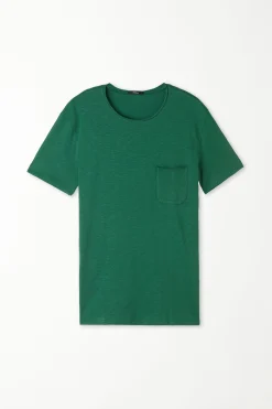Cotton T-Shirt With Breast Pocket - T-Shirts - Men | Tezenis