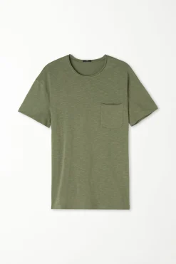 Cotton T-Shirt With Breast Pocket - T-Shirts - Men | Tezenis