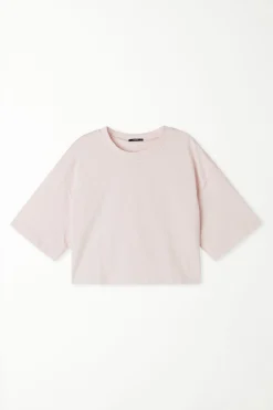 Crew Neck Cropped Cotton T-Shirt - Short-Sleeved Tops - Women | Tezenis