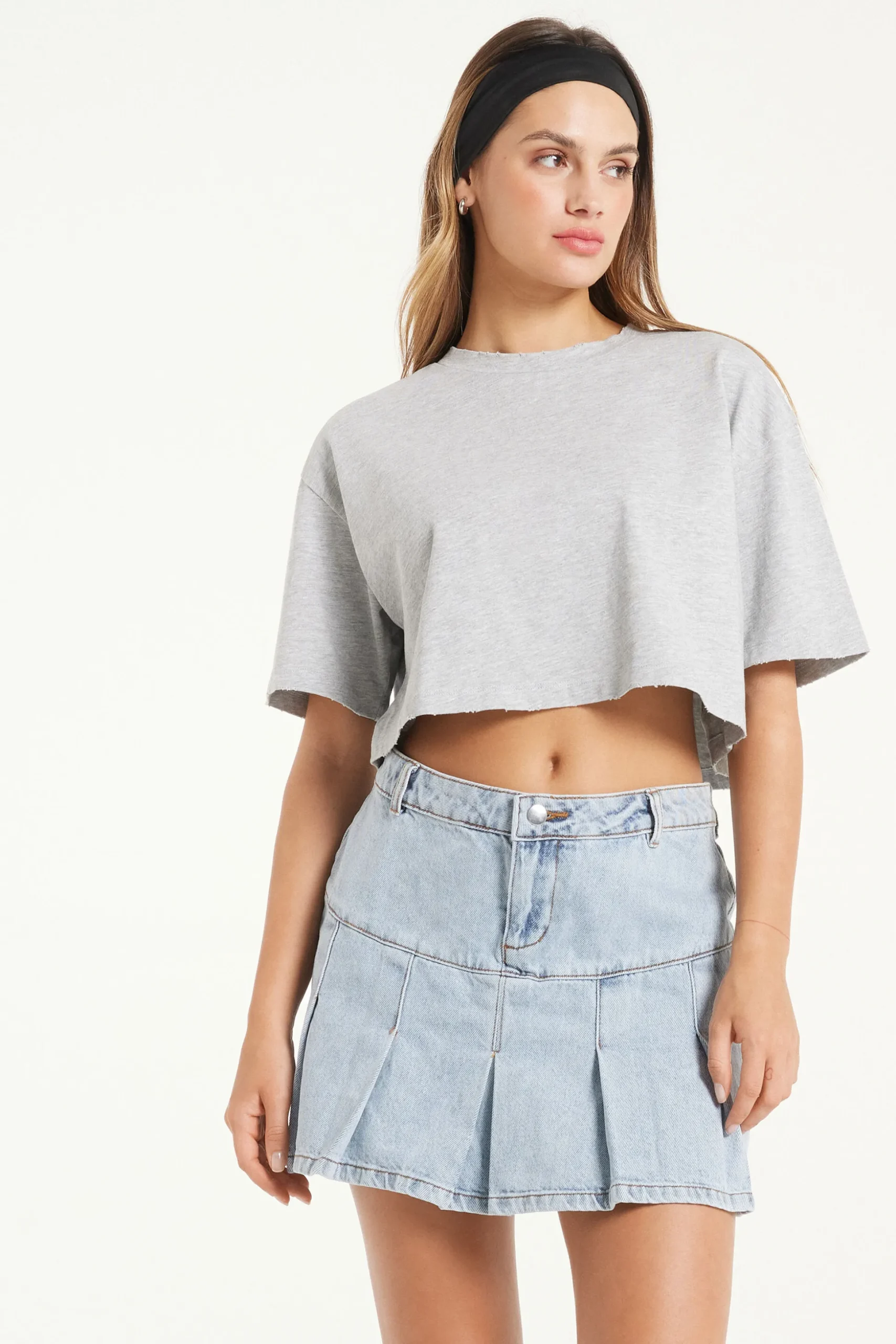 Crew Neck Cropped Cotton T-Shirt - Short-Sleeved Tops - Women | Tezenis