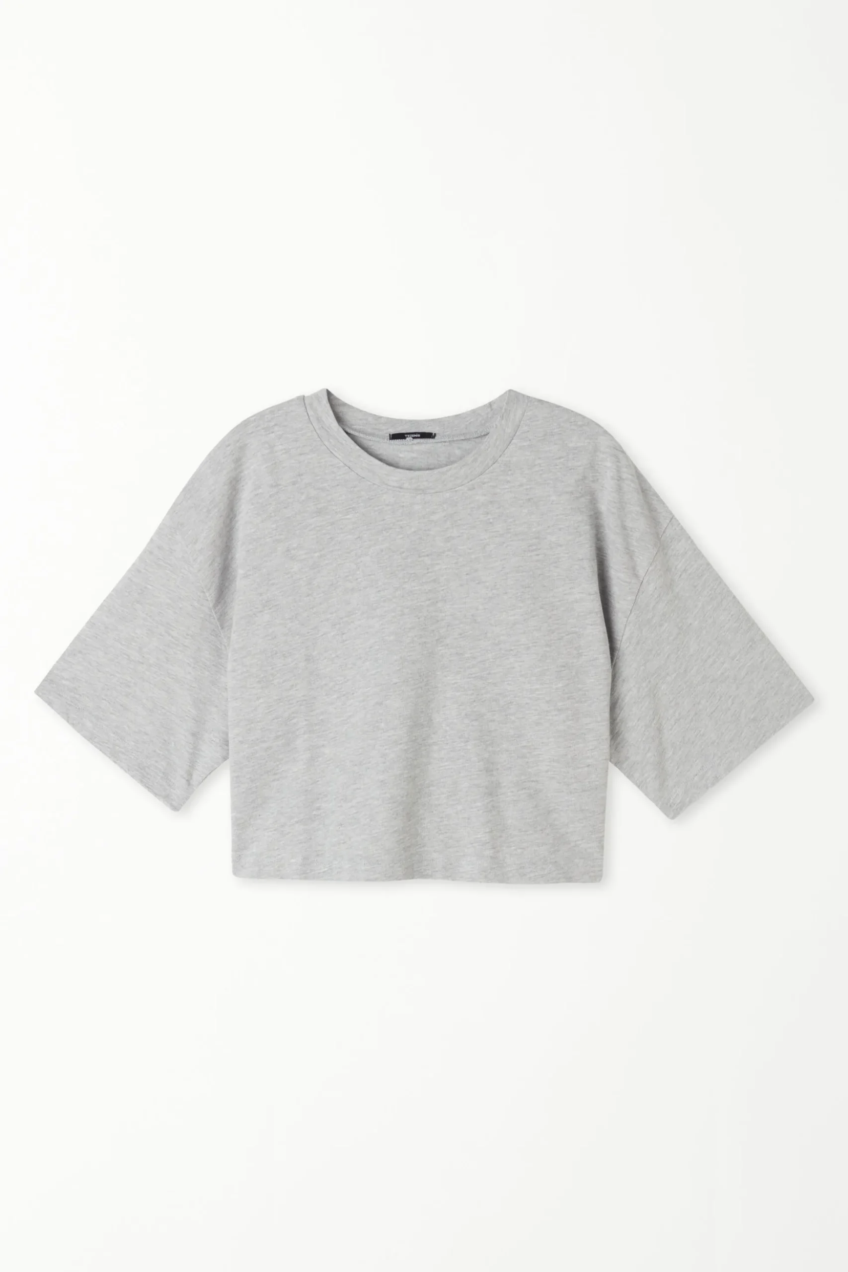 Crew Neck Cropped Cotton T-Shirt - Short-Sleeved Tops - Women | Tezenis