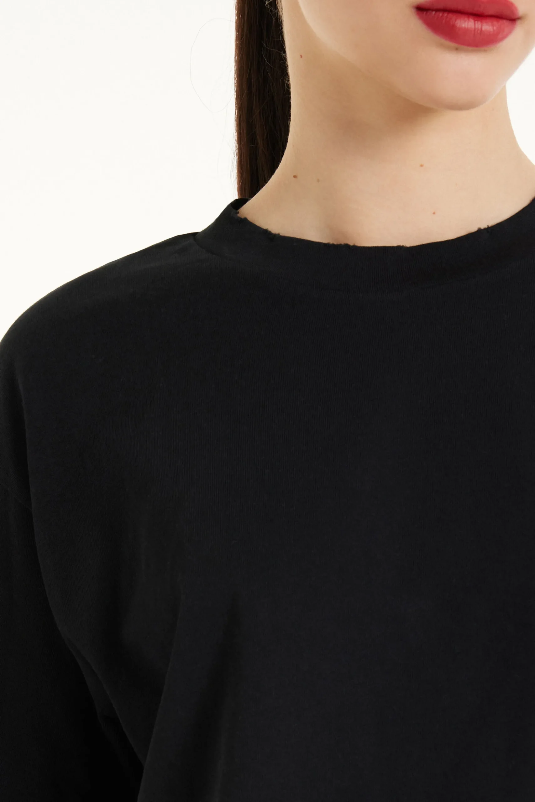 Crew Neck Cropped Cotton T-Shirt - Short-Sleeved Tops - Women | Tezenis