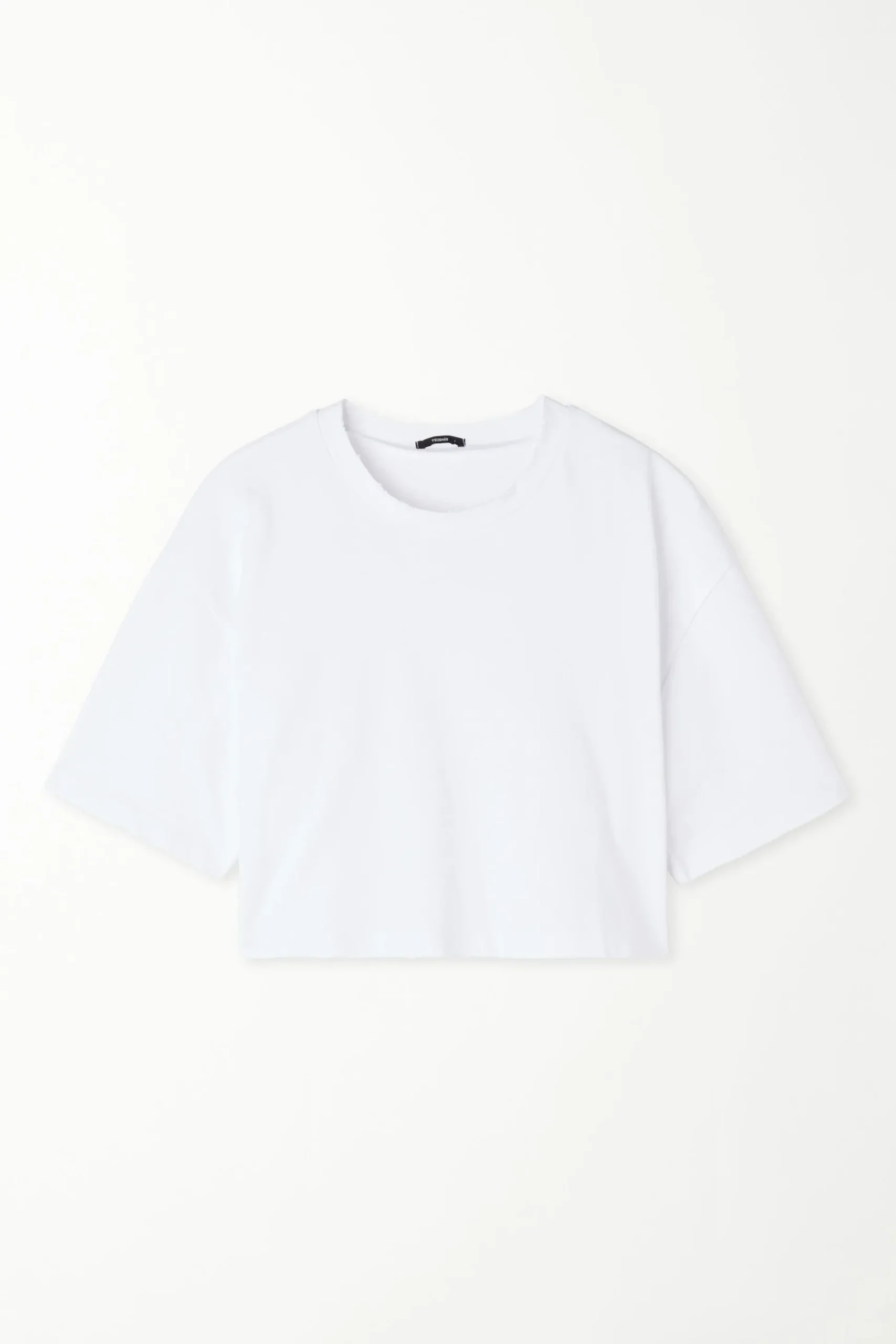 Crew Neck Cropped Cotton T-Shirt - Short-Sleeved Tops - Women | Tezenis