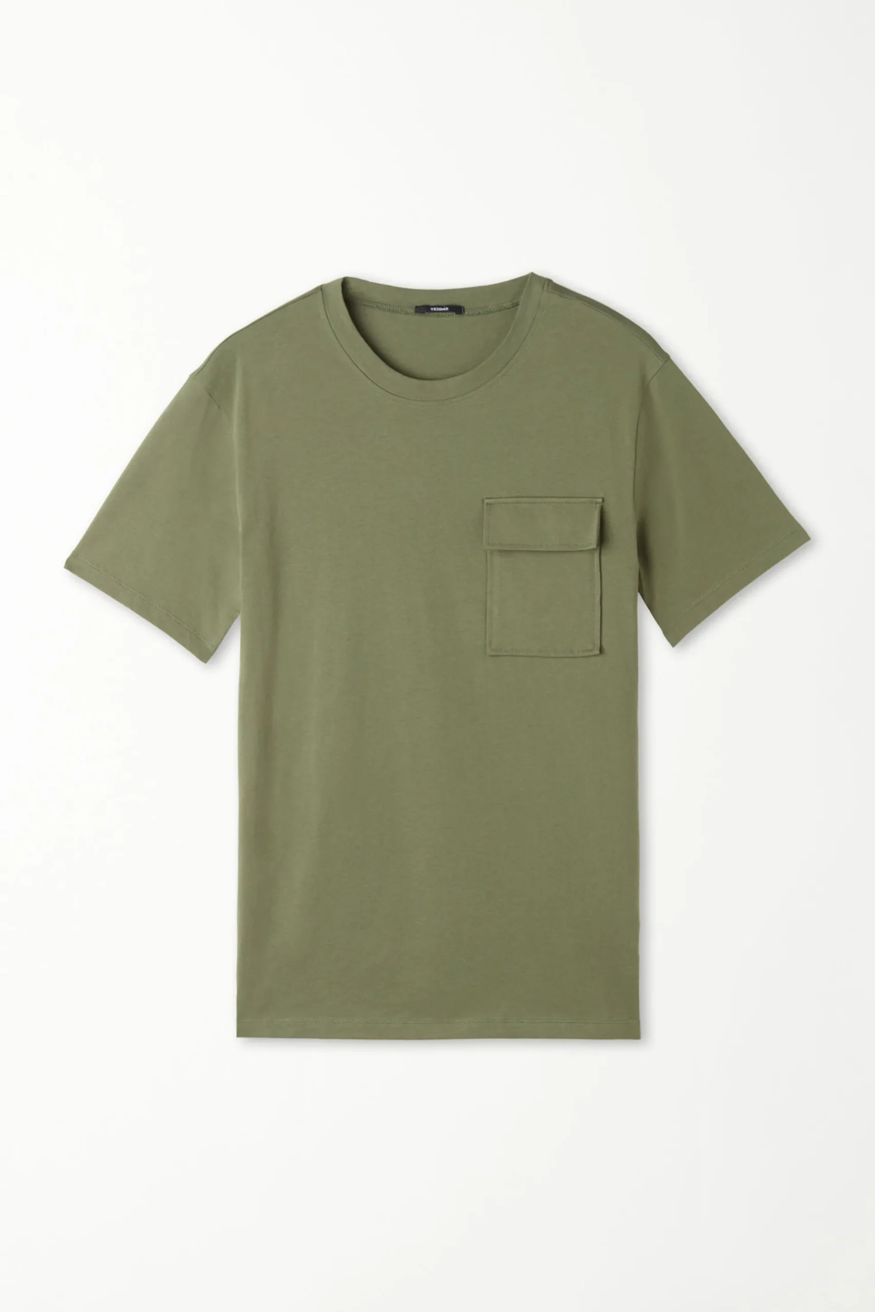 Crew-Neck Cotton Pocket T-Shirt - T-Shirts - Men | Tezenis