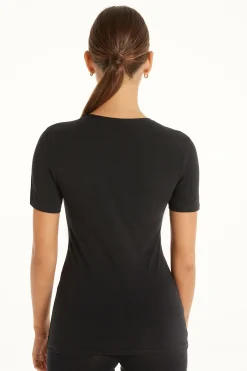 Crew-Neck Stretch-Cotton T-Shirt - Short-Sleeved Tops - Women | Tezenis