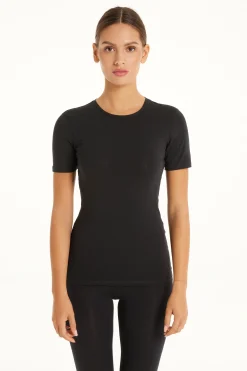 Crew-Neck Stretch-Cotton T-Shirt - Short-Sleeved Tops - Women | Tezenis