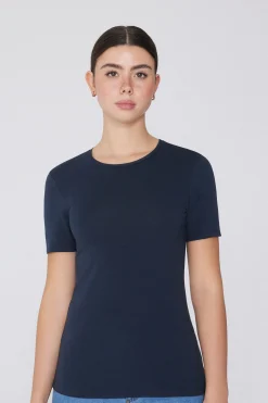 Crew-Neck Stretch-Cotton T-Shirt - Short-Sleeved Tops - Women | Tezenis