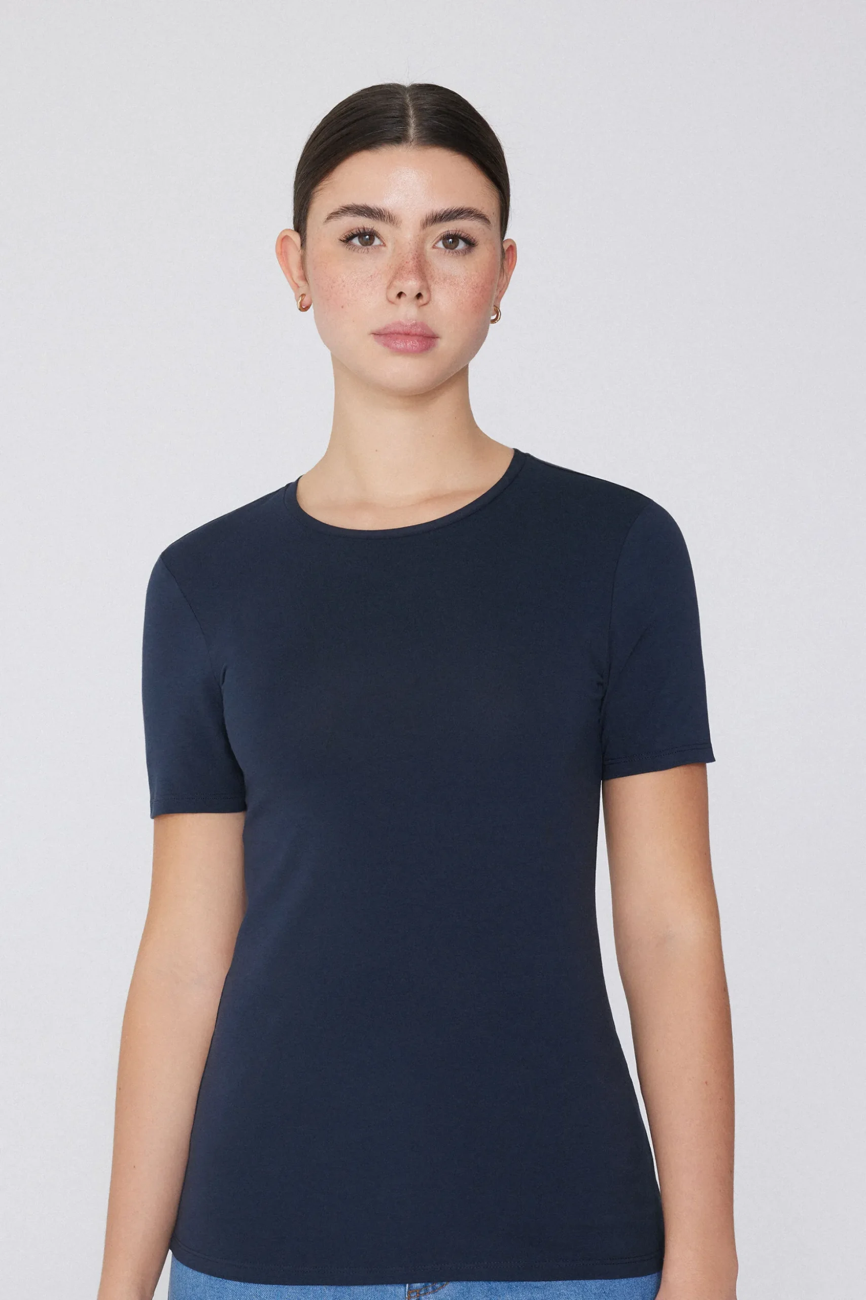Crew-Neck Stretch-Cotton T-Shirt - Short-Sleeved Tops - Women | Tezenis