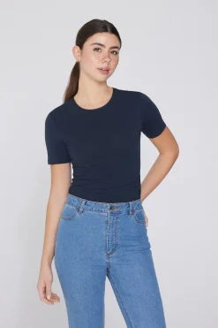 Crew-Neck Stretch-Cotton T-Shirt - Short-Sleeved Tops - Women | Tezenis