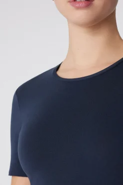 Crew-Neck Stretch-Cotton T-Shirt - Short-Sleeved Tops - Women | Tezenis