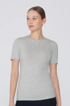 Crew-Neck Stretch-Cotton T-Shirt - Short-Sleeved Tops - Women | Tezenis
