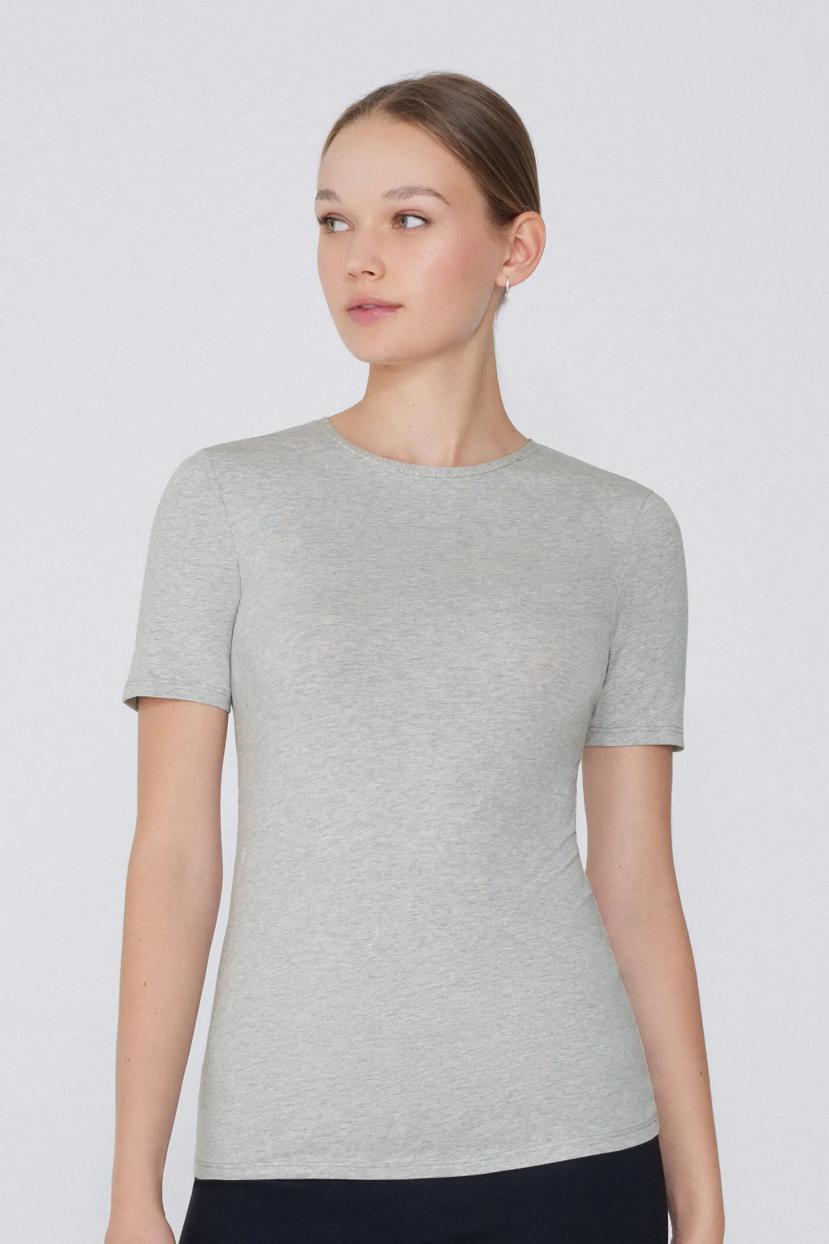 Crew-Neck Stretch-Cotton T-Shirt - Short-Sleeved Tops - Women | Tezenis