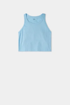Cropped Cotton Halter Tank Top - Pajama Sets - Women | Tezenis