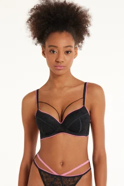 Dark Rose Lace Berlin Balconette Bra - Push-up - Women | Tezenis
