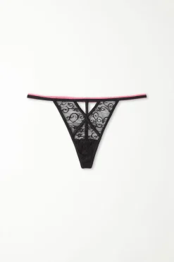 Dark Rose Lace String Thong - G-strings And Thongs - Women | Tezenis