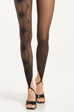 20-Denier Patterned Sheer Tights With Foot Detail - Patterned - Women | Tezenis