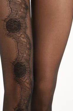 20-Denier Patterned Sheer Tights With Foot Detail - Patterned - Women | Tezenis