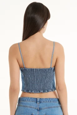 Denim Spaghetti Strap Tank Top - Tank Tops - Women | Tezenis