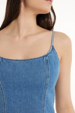 Denim Spaghetti Strap Tank Top - Tank Tops - Women | Tezenis