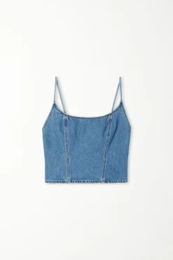 Denim Spaghetti Strap Tank Top - Tank Tops - Women | Tezenis