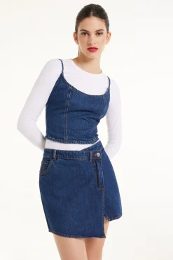 Denim Spaghetti Strap Tank Top - Tank Tops - Women | Tezenis