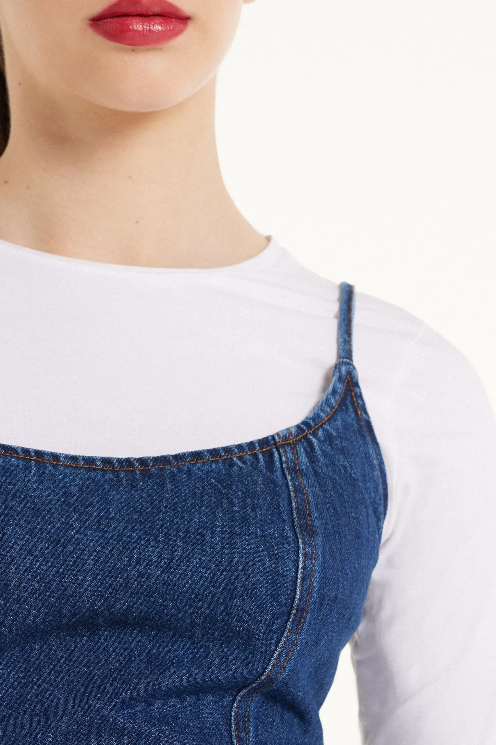 Denim Spaghetti Strap Tank Top - Tank Tops - Women | Tezenis