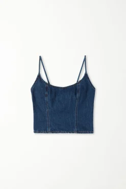 Denim Spaghetti Strap Tank Top - Tank Tops - Women | Tezenis