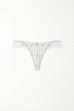 Dreaming Flowers High-Cut Side String Thong - G-strings And Thongs - Women | Tezenis