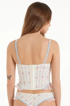 Dreaming Flowers Padded Push-Up Corset Style Bra Top - Bralette - Women | Tezenis