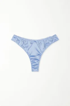 Eternal Roses Satin High-Cut Brazilian Panties - Cheeky Briefs - Women | Tezenis