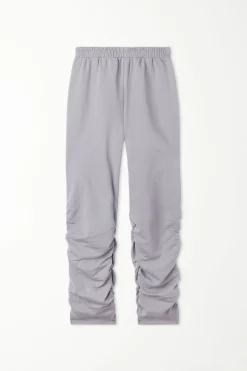 Extra Long Sweatpants With Ruching - Pants - Women | Tezenis