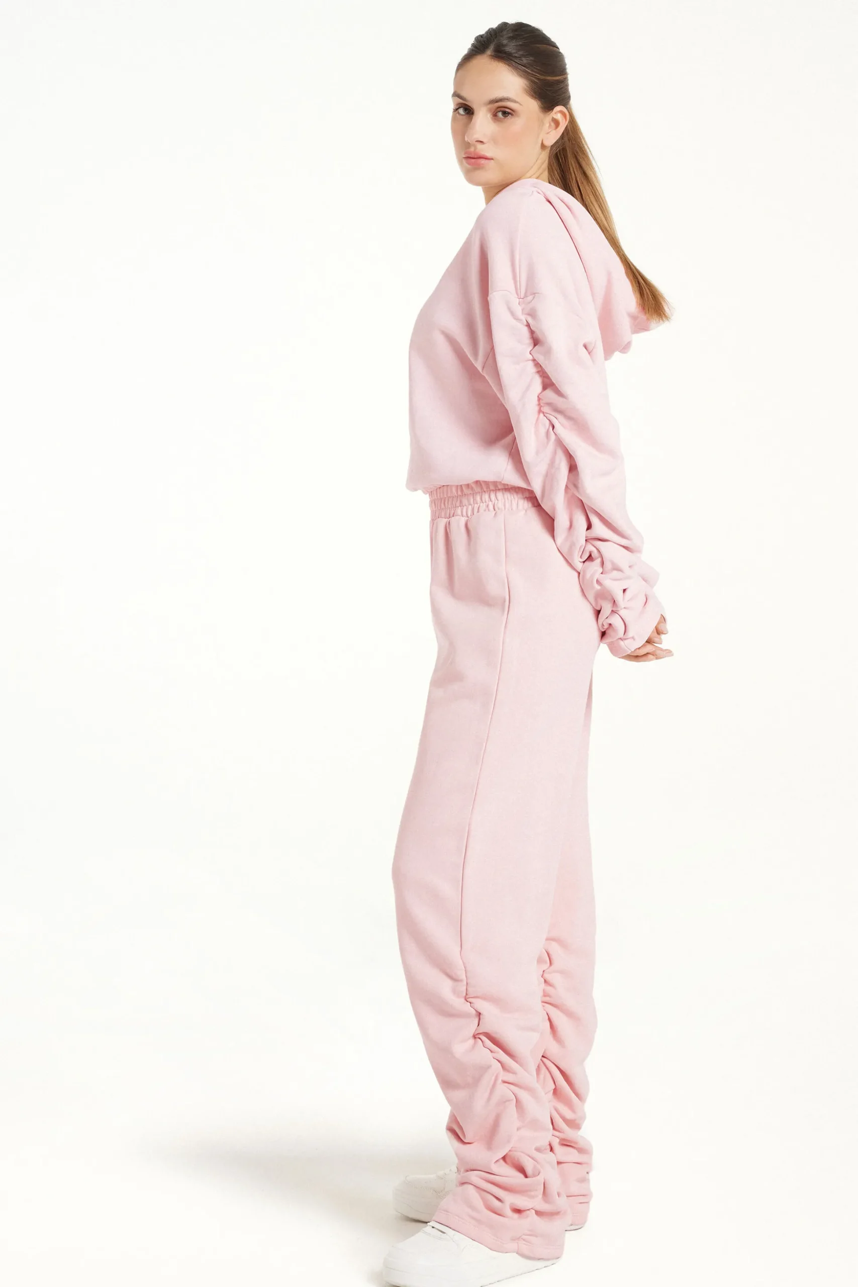 Extra Long Sweatpants With Ruching - Pants - Women | Tezenis