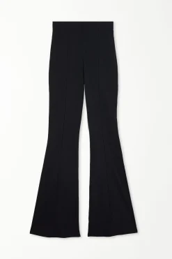 Flare-Cut Stretch Fabric Capri Pants - Pants - Women | Tezenis