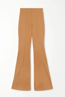Flare-Cut Stretch Fabric Capri Pants - Pants - Women | Tezenis